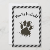 Sie sind eingeladen, Hunde-Paw-Party Streifen Must Einladung (Vorderseite)
