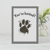 Sie sind eingeladen, Hunde-Paw-Party Streifen Must Einladung (Stehend Vorderseite)