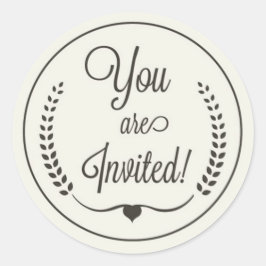 Sie sind eingeladen klassische Rundaufkleber Runder Aufkleber