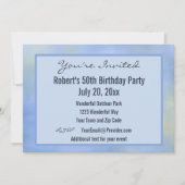 Sie sind eingeladen, Lässiges Abstrakt-blaues Gelb Einladung (Vorderseite)