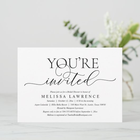 Sie sind eingeladen, moderne Brautparty Party Invi Einladung (Stehend Vorderseite)