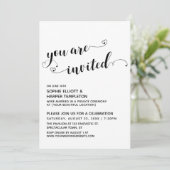 Sie sind eingeladen, nur Herz-Script-Empfang-only Einladung (Stehend Vorderseite)