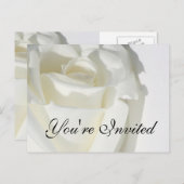 Sie sind eingeladen Postkarte White Rose (Vorne/Hinten)