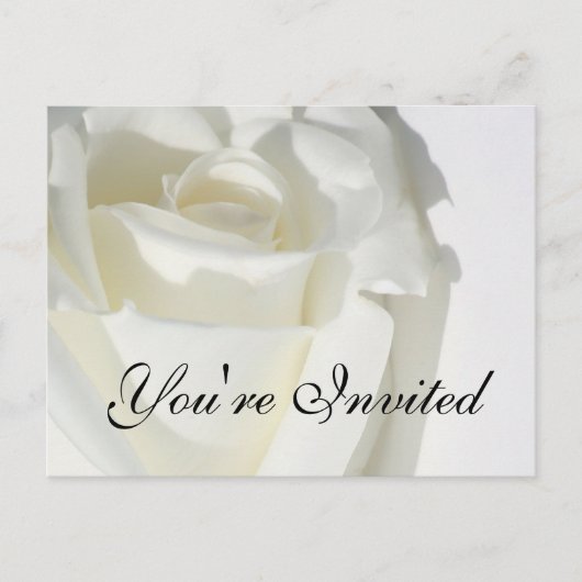 Sie sind eingeladen Postkarte White Rose (Vorderseite)