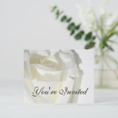 Sie sind eingeladen Postkarte White Rose (Stehend Vorderseite)