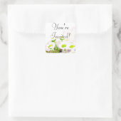 Sie sind eingeladen quadratischer aufkleber (Tasche)