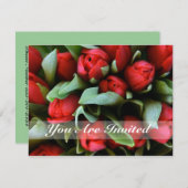 Sie sind eingeladen Red Tulips Bouquet Wedding Ein Einladung (Vorne/Hinten)
