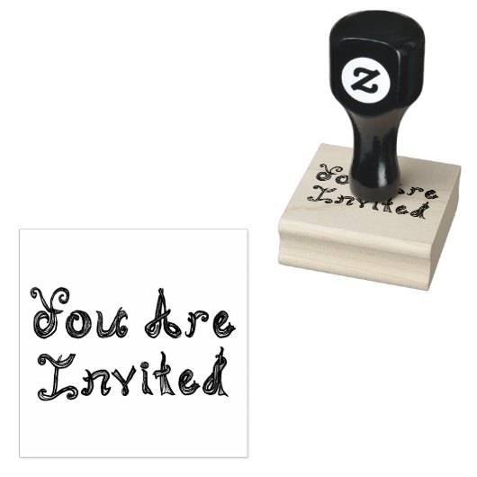 Sie sind eingeladen Schriftart Buchstaben Linie Ar Gummistempel (Stempel)