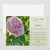 Sie sind eingeladen - Single Rose Einladung (Vorne/Hinten)