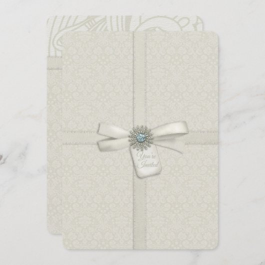 Sie sind eingeladen, Soft Cream Wrapped Present We Einladung (Vorne/Hinten)