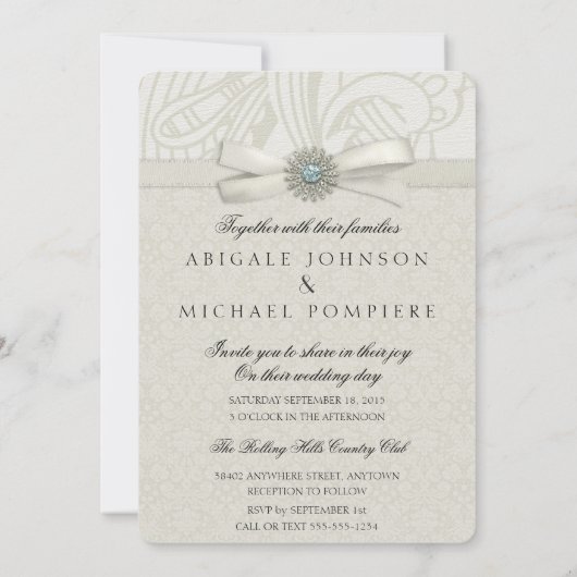 Sie sind eingeladen, Soft Cream Wrapped Present We Einladung (Rückseite)