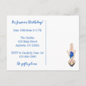 Sie sind eingeladen Synchro Swimmer Party Einladun Einladungspostkarte (Rückseite)