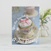 Sie sind eingeladen Tee-Party Einladung (Stehend Vorderseite)