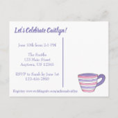 Sie sind eingeladen Tee Tee Party Brautparty Einladungspostkarte (Rückseite)