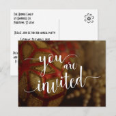 Sie sind eingeladen Weihnachts-Party, Dekorationen Postkarte (Vorne/Hinten)