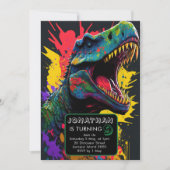 Sie sind eingeladen zu einem Dino-Mite Party! Einladung (Vorderseite)