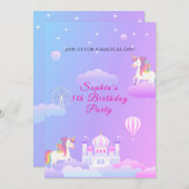 Sie sind eingeladen, zum Magical Unicorn Palace! Einladung (Vorne/Hinten)