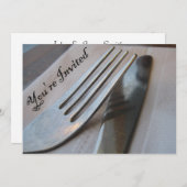 Sie sind eingeladene Gabel-und Messer-Nahaufnahme Einladung (Vorne/Hinten)