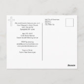 Sie sind eingeladene Kirchenfeier Postkarte (Rückseite)