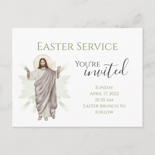 Sie sind eingeladene Kirchenfeier Postkarte (Vorderseite)