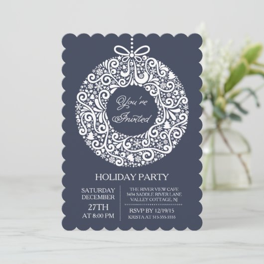 Sie sind eingeladene Weihnachtsball-Feier Einladung (Stehend Vorderseite)