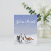 Sie sind eingeladene Winter-Basset Einladung (Stehend Vorderseite)