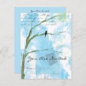 Sie sind eingeladener Vogel in der Baum-abstrakten Einladung (Vorne/Hinten)