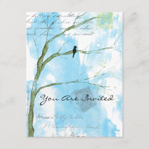 Sie sind eingeladener Vogel in der Baum-abstrakten Einladung