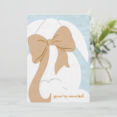 Sie sind eingeladenes weißes Häschen mit Brown, Einladung (Stehend Vorderseite)