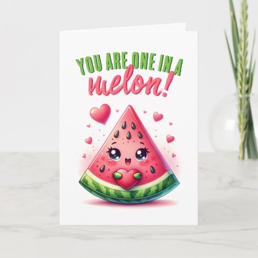 Sie sind eins in einem Melon Funny Fatermeline Karte (Vorderseite)