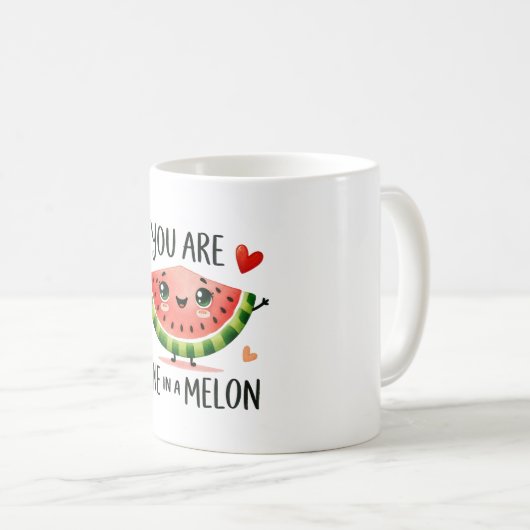 Sie sind eins in einem Melon - Niedliche Watermelo Kaffeetasse (VorderseiteRechts)