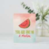 Sie sind eins in einem Melon Watermelon Frucht Postkarte (Stehend Vorderseite)