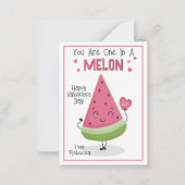 Sie sind eins in einer Melon-Valentine-Klassenkart Mitteilungskarte (Vorderseite)