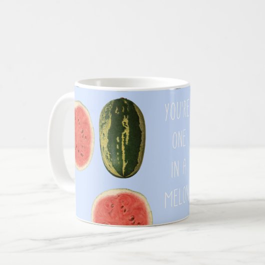 "Sie sind eins in einer Melone" Frucht danken Kaffeetasse (Vorderseite Links)