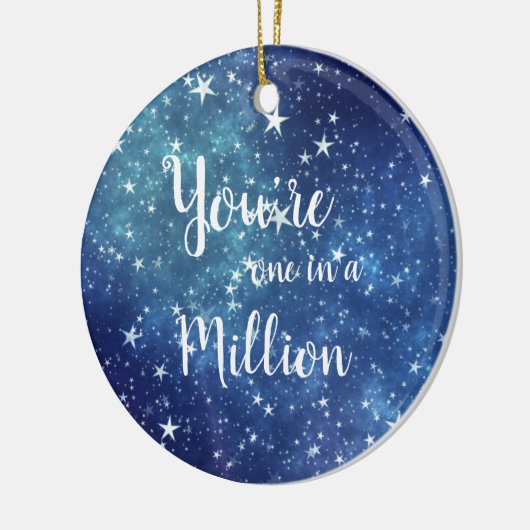 Sie sind eins in einer Million Sternenhimmel Keramik Ornament (Links)