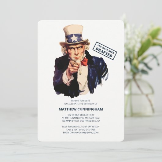 Sie sind entworfen worden! B-Day-Feier Einladung (Stehend Vorderseite)