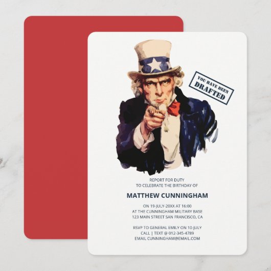 Sie sind erarbeitet worden! B-Day-Feier Einladung (Vorne/Hinten)