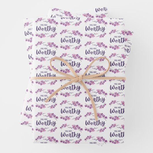 Sie sind es wert, Papierblätter aus Orchideen zu v Geschenkpapier Set (Beispiel)