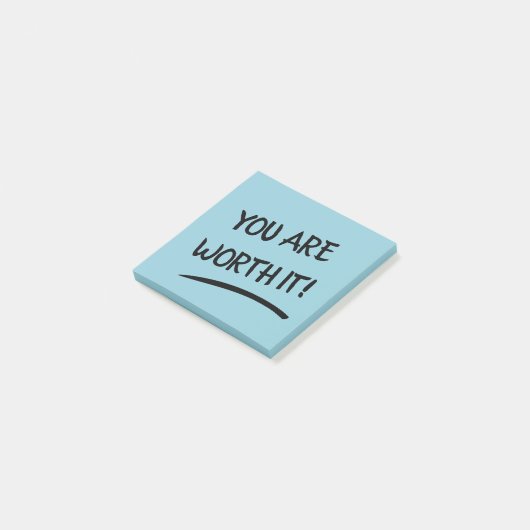 Sie sind es wert, positiv zu sein post-it klebezettel (angewinkelt)