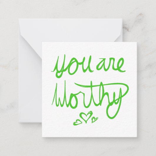 Sie sind es wert Valentine Mitteilungskarte (Vorderseite)