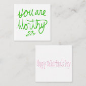 Sie sind es wert Valentine Mitteilungskarte (Vorne/Hinten)