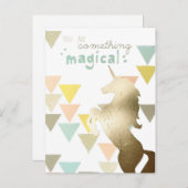 Sie sind etwas Magisches Gold Unicorn Postkarte (Vorne/Hinten)