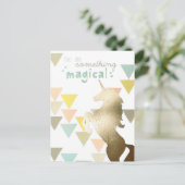 Sie sind etwas Magisches Gold Unicorn Postkarte (Stehend Vorderseite)