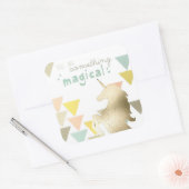 Sie sind etwas Magisches Gold Unicorn Quadratischer Aufkleber (Umschlag)