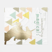 Sie sind etwas magisches GoldEinhorn Fleecedecke (Vorderseite (Horizontal))