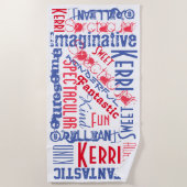 Sie sind fantastisches personalisiertes Rot, Weiß Strandtuch (Vorderseite)