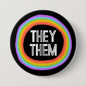 Sie sind farbenfrohe Gender Rainbow Circle Pronoun Button (Vorderseite)
