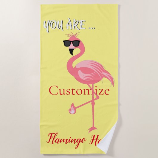 Sie sind Flamingo Hot Thunder_Cove Strandtuch (Vorderseite)