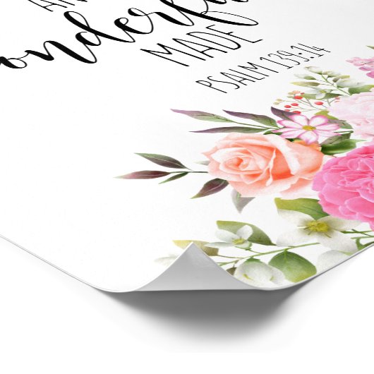 Sie sind furchtbar und wunderbar, Psalm 139:14 Poster (Ecke)