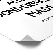 Sie sind furchtbar und wunderbar, Psalm 139:14 Poster (Ecke)